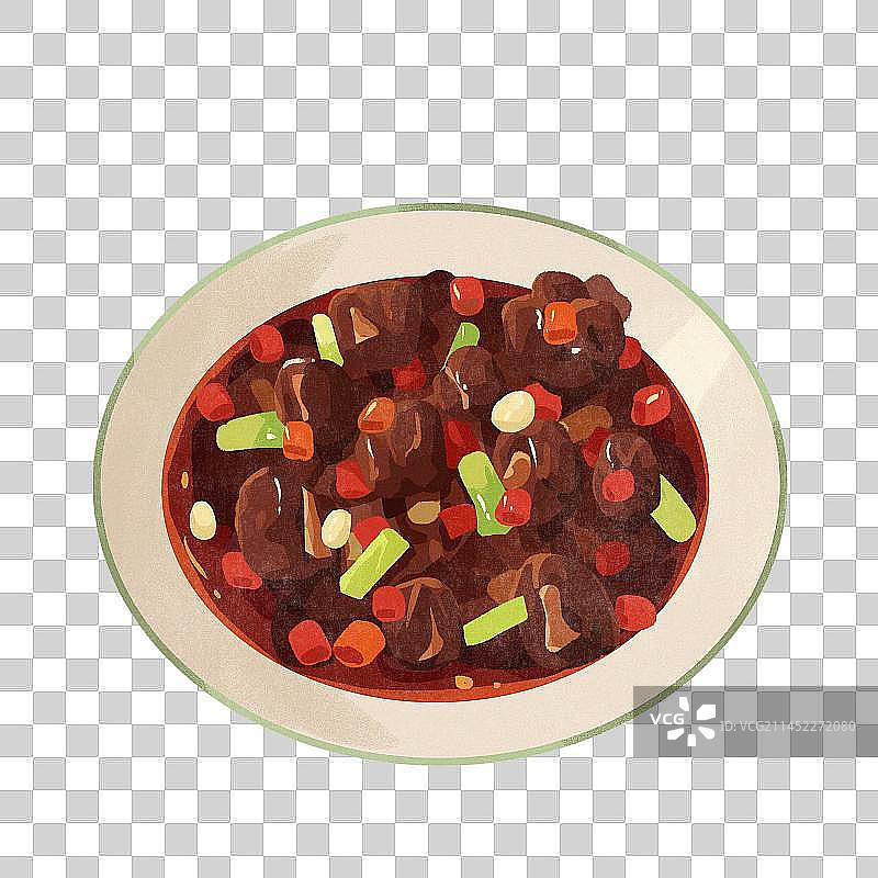 卡通湖南湘菜永州血鸭插画图片素材