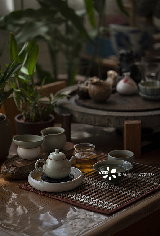 茶室喝茶图片素材