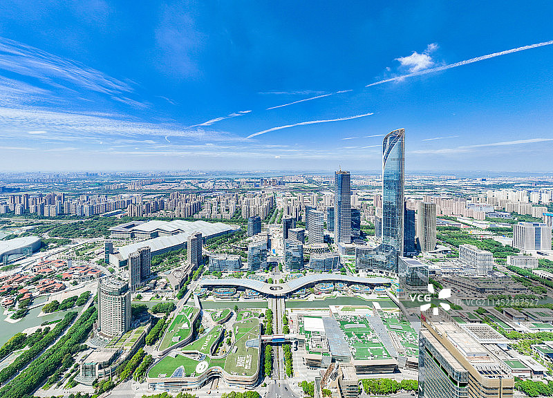 航拍苏州工业园区大景图片素材