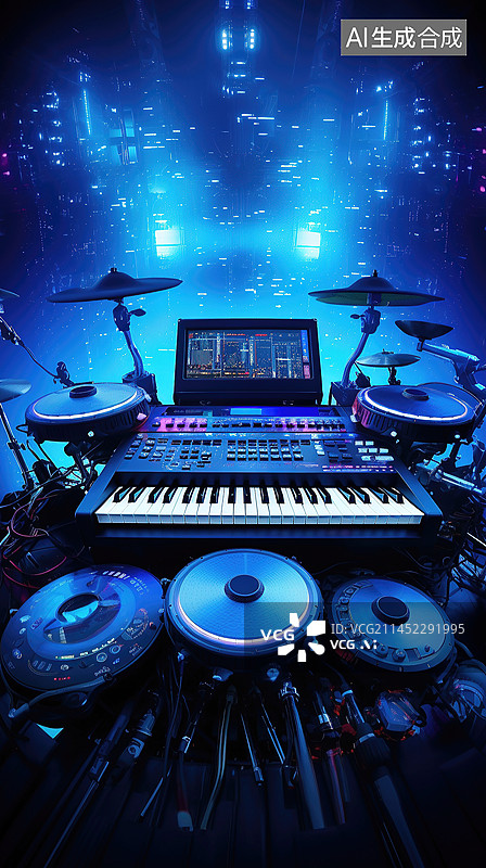 【AI数字艺术】电子音乐乐器图片素材