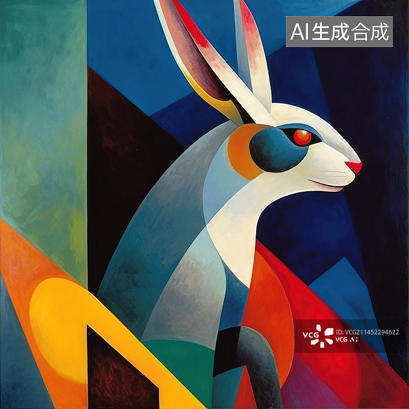 【AI数字艺术】兔子装饰画图片素材