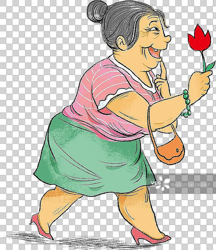 老奶奶，幽默，化妆，痴迷，受骗图片素材