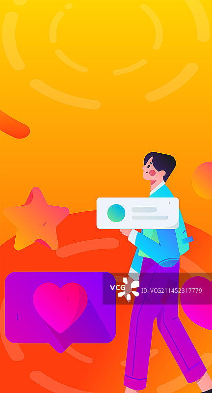 虚拟的人物社交沟通概念商业扁平矢量手绘插画图片素材