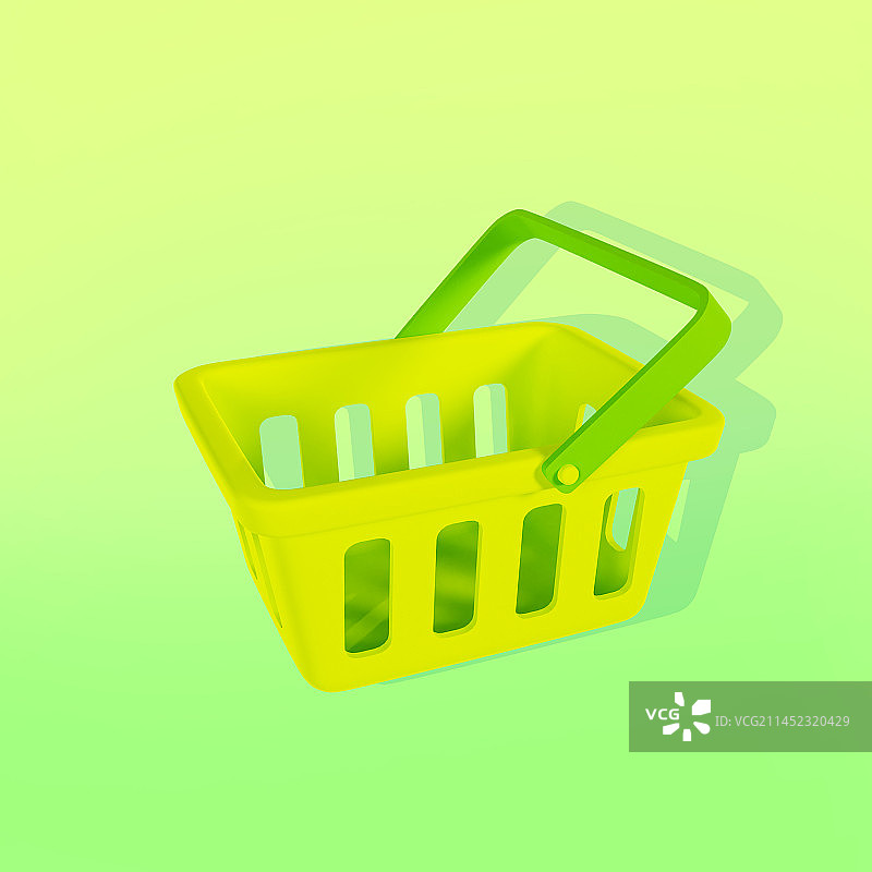 3D立体电商购物篮插画图片素材