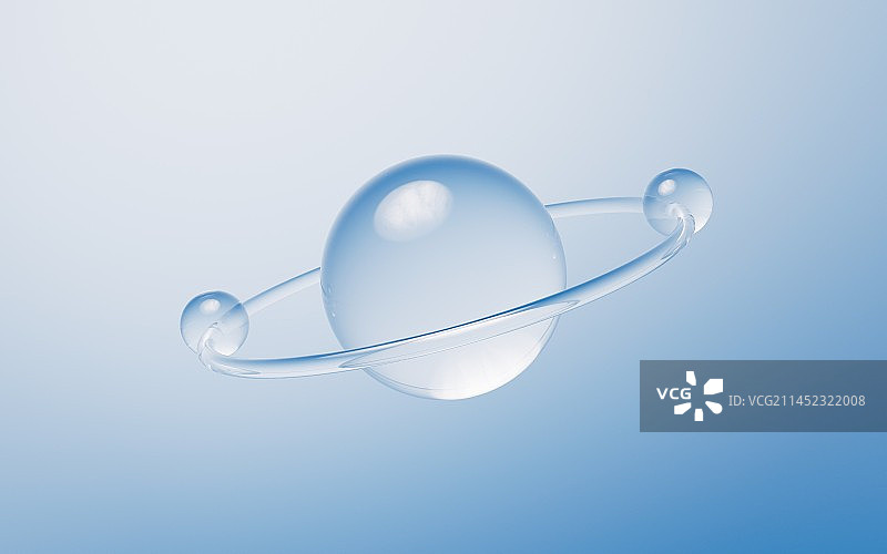 透明玻璃几何体3D渲染图片素材