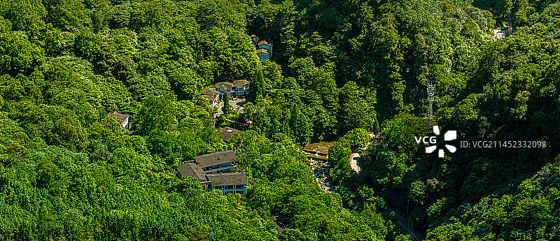 成都青城后山 昆泰山庄 酒店别墅 躲在山林里的度假别墅图片素材