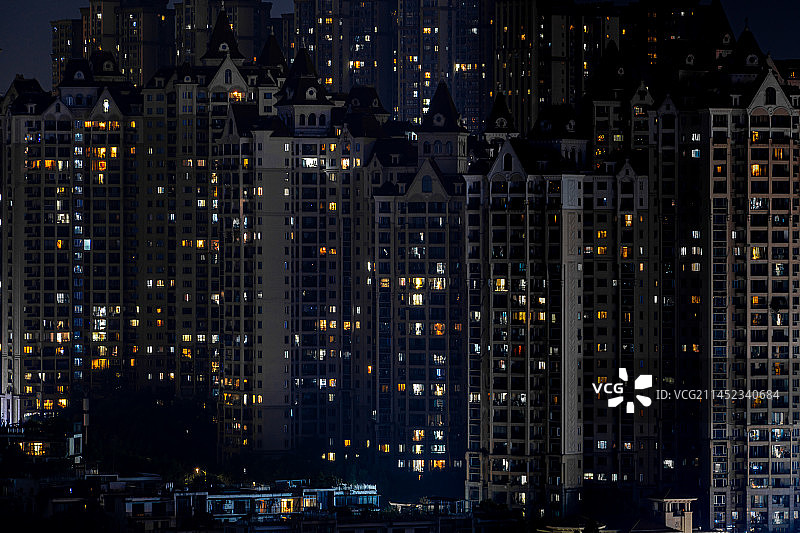 万家灯火图片素材