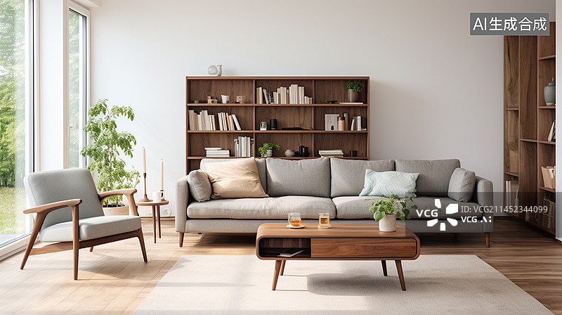 【AI数字艺术】简约室内装修设计效果图图片素材