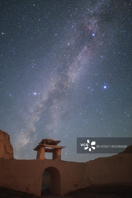 甘肃永泰古城星空图片素材