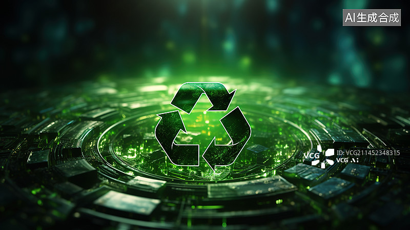 【AI数字艺术】废物回收管理、环保、节能意识概念图片素材