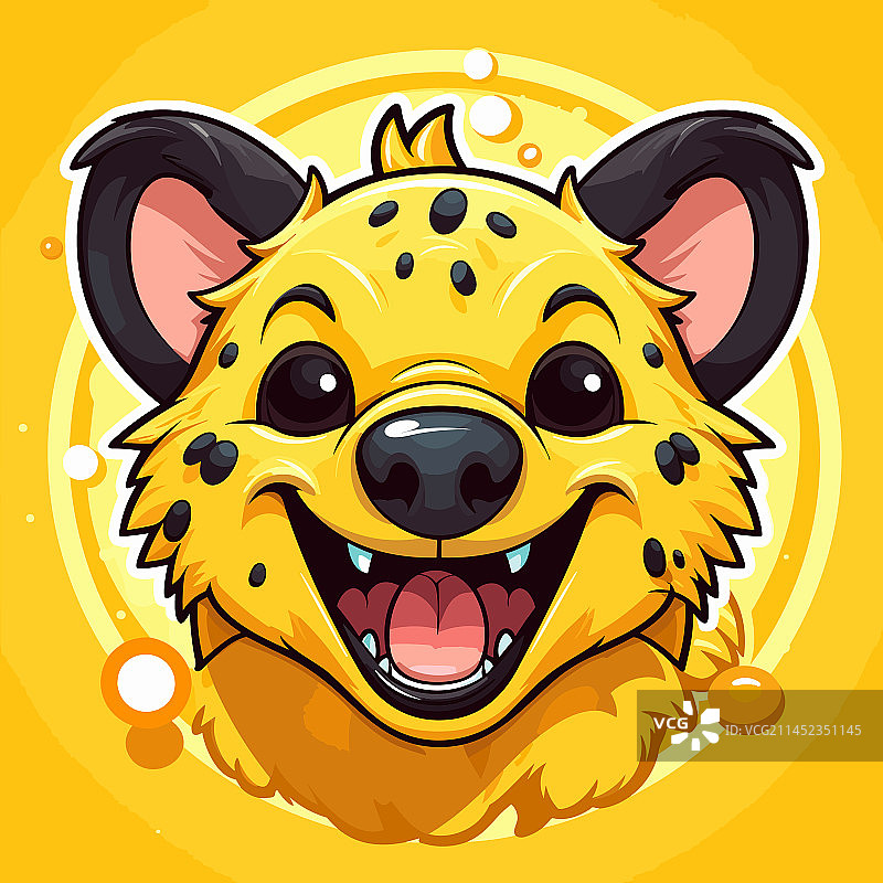 手绘卡通可爱风格的鬣狗图片素材