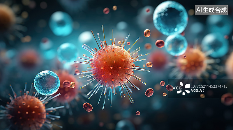 【AI数字艺术】病毒3D渲染图片素材