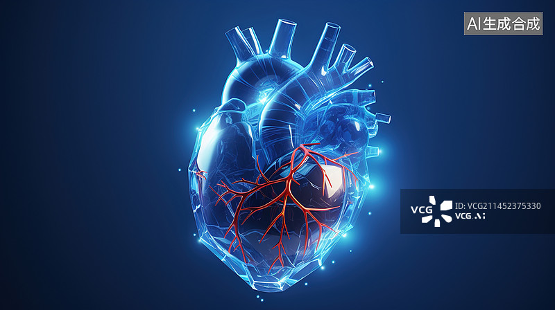 【AI数字艺术】创新医学理念。心脏符号图片素材