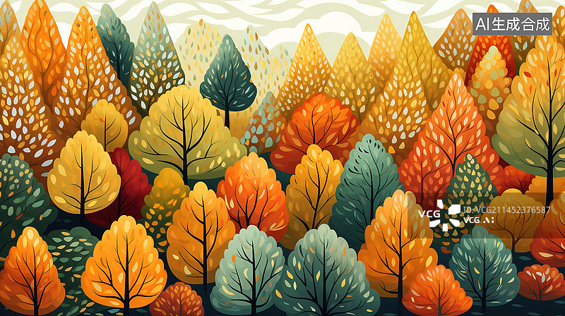 【AI数字艺术】秋天自然景观背景图片素材