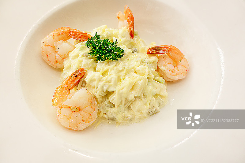 西式大虾土豆泥沙拉图片素材