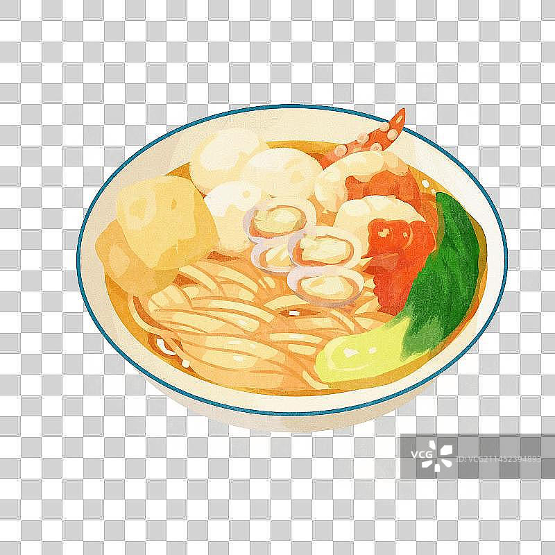 卡通福建闽菜厦门沙茶面插画图片素材