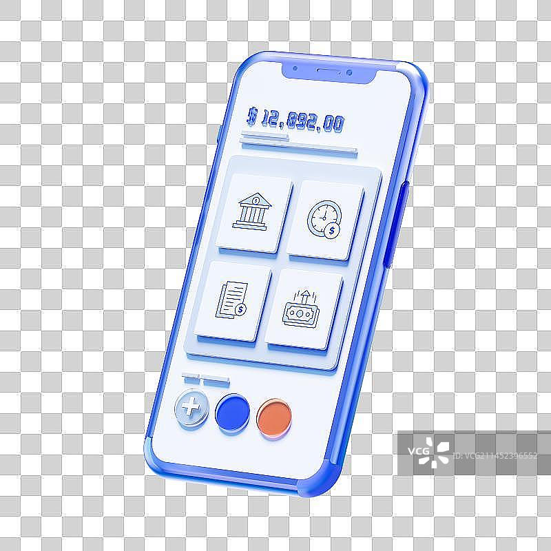 3D卡通小手拿着有APP页面的智能手机免抠元素图片素材