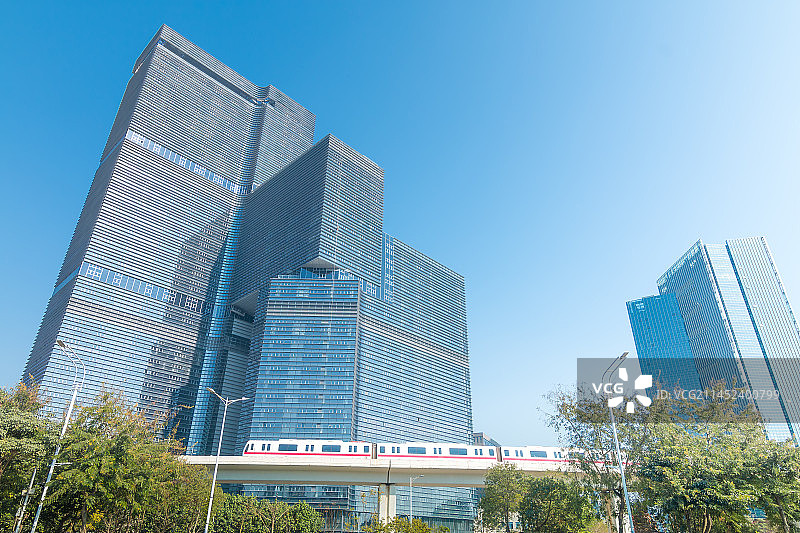 广州商业大楼与城市交通地铁图片素材