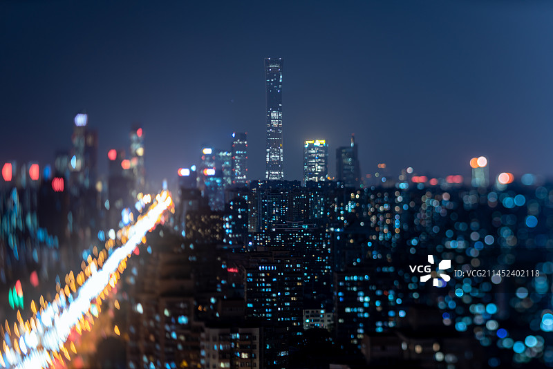 北京三环国贸夜景图片素材