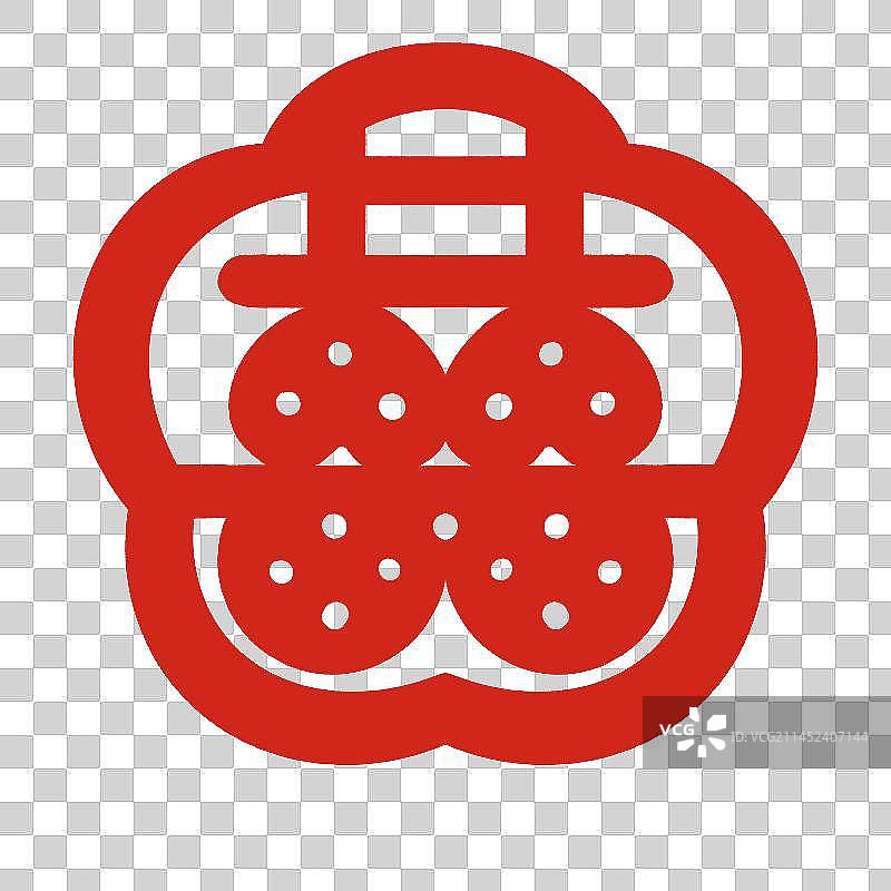 手绘花纹喜庆红色红双喜剪纸图片素材