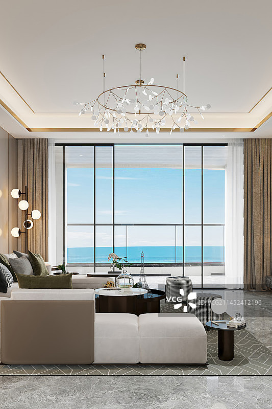 现代风格住宅客餐厅背景墙图片素材