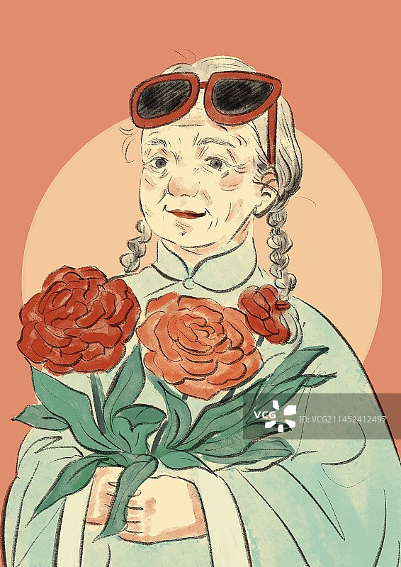 温柔美丽的老年女性图片素材