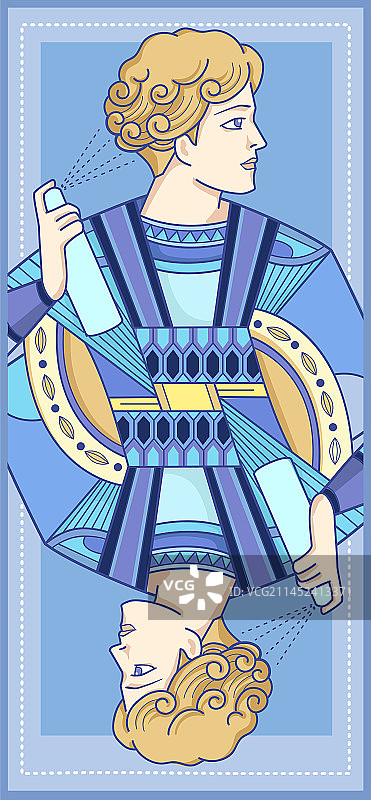 趣味侍卫扑克牌插画图片素材