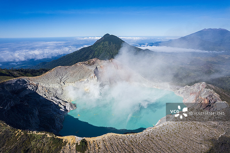 印尼伊真火山航拍图片素材