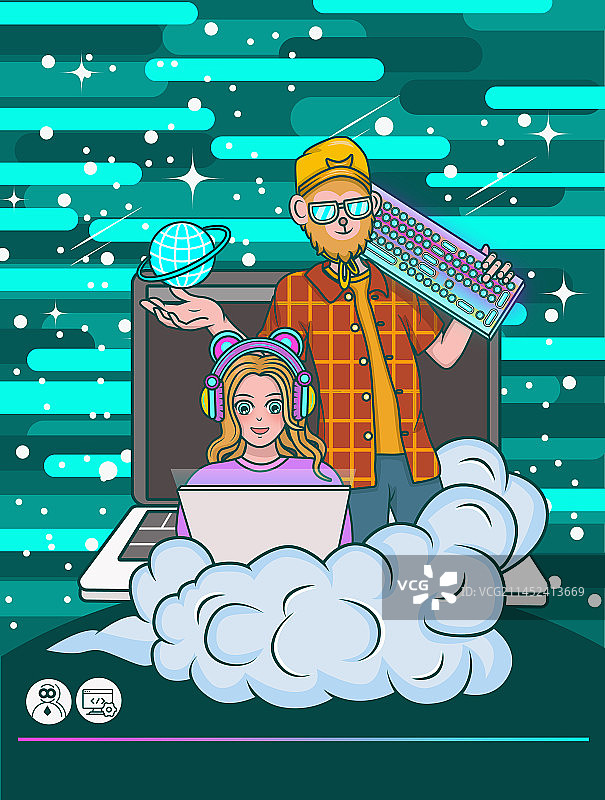 程序员节海报插画图片素材