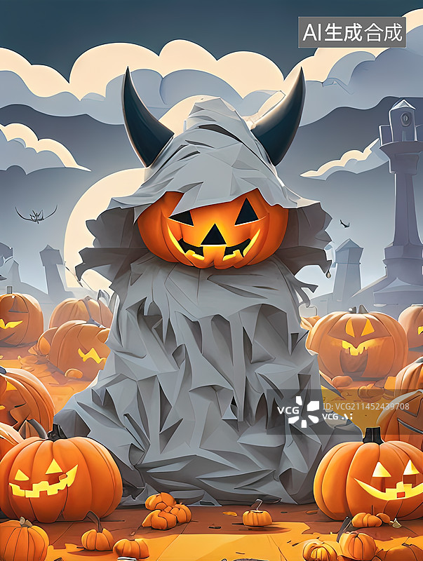 【AI数字艺术】万圣节海报背景图片素材