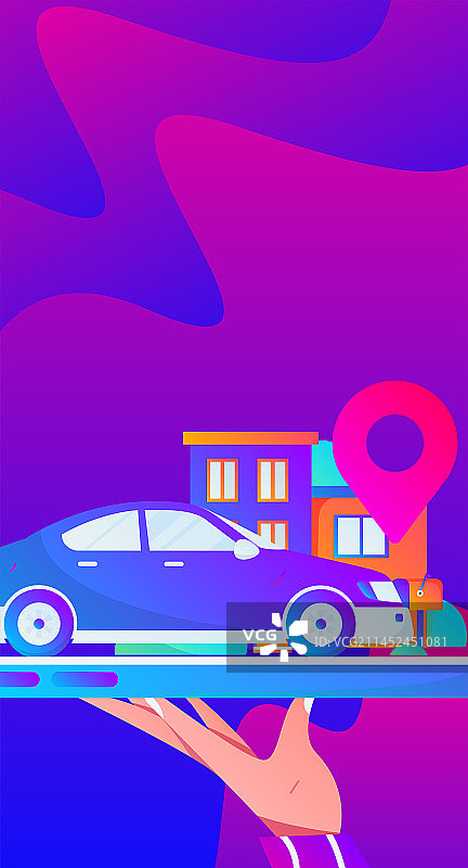 打车出行的人物扁平矢量概念运营手绘插画图片素材