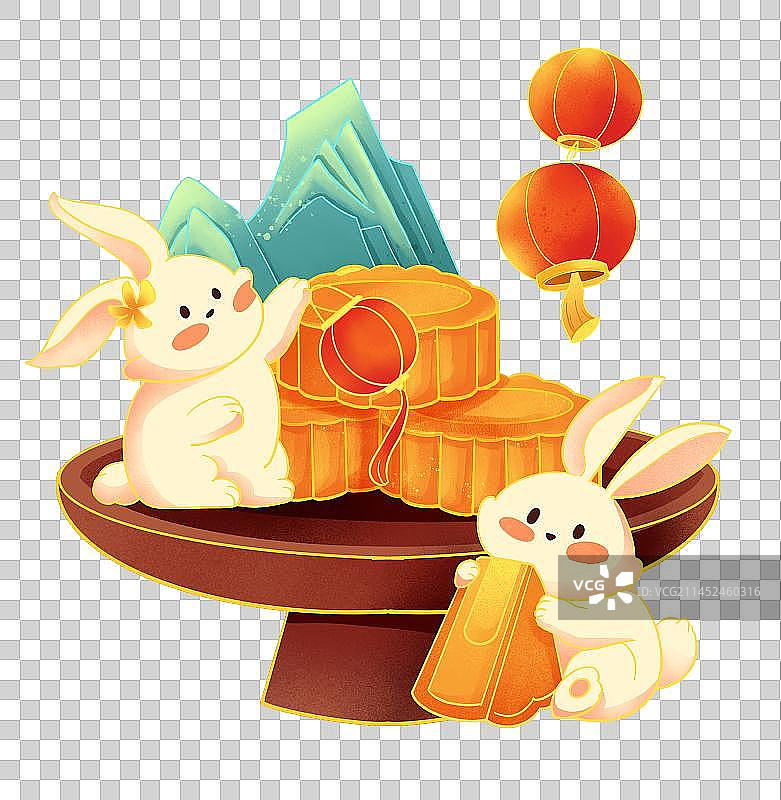 简约创意国风中秋节插画图片素材