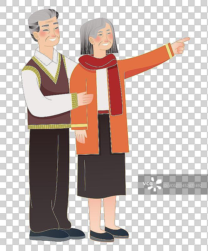 九九重阳节陪伴到老风景矢量插画元素图片素材