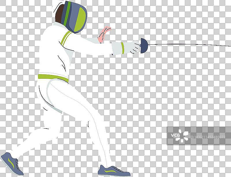 一个运动员正在进行击剑图片素材