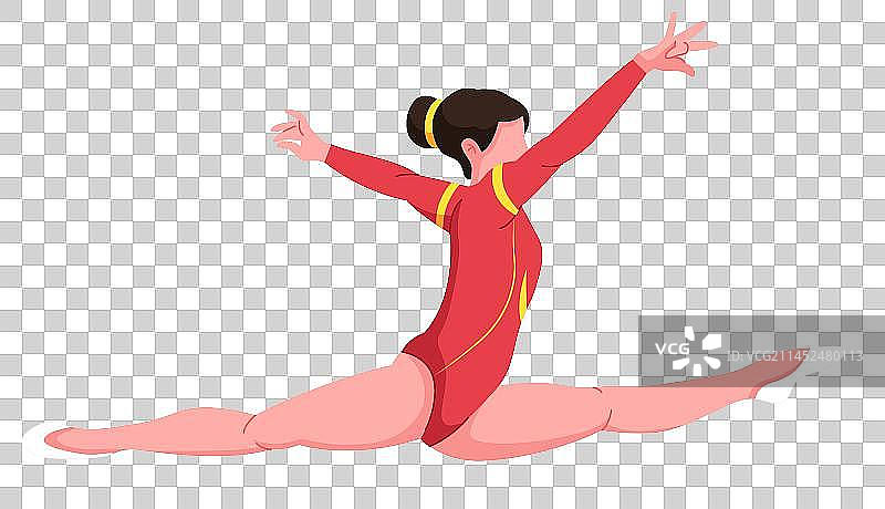 一个女运动员正在跳跃图片素材