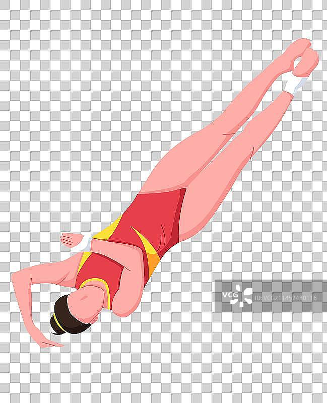 一个女的正在做转体运动图片素材