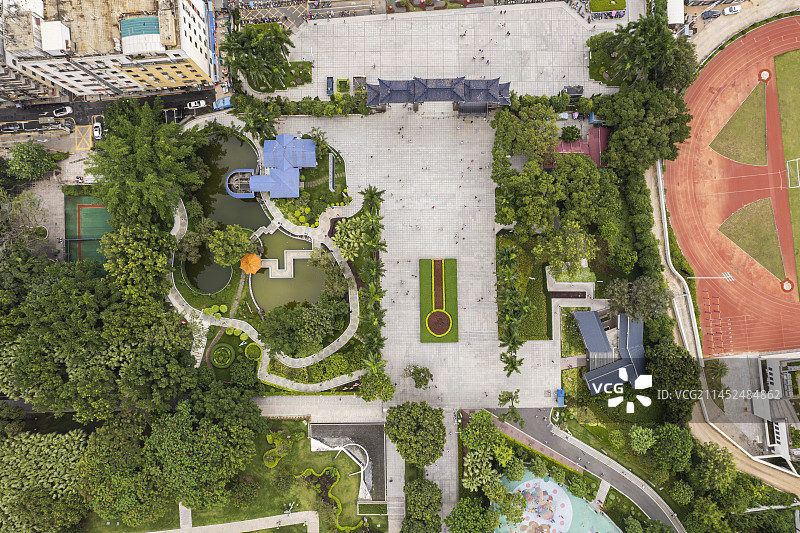 深圳光明红花山公园航拍图片素材