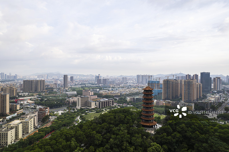 深圳光明红花山公园航拍图片素材