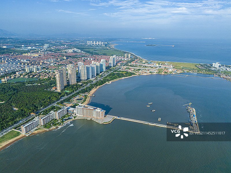 山东海阳海滨度假区航拍图片素材