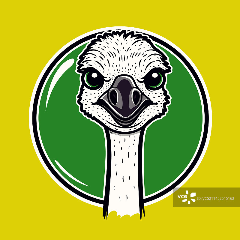 手绘卡通可爱涂鸦鸵鸟图片素材