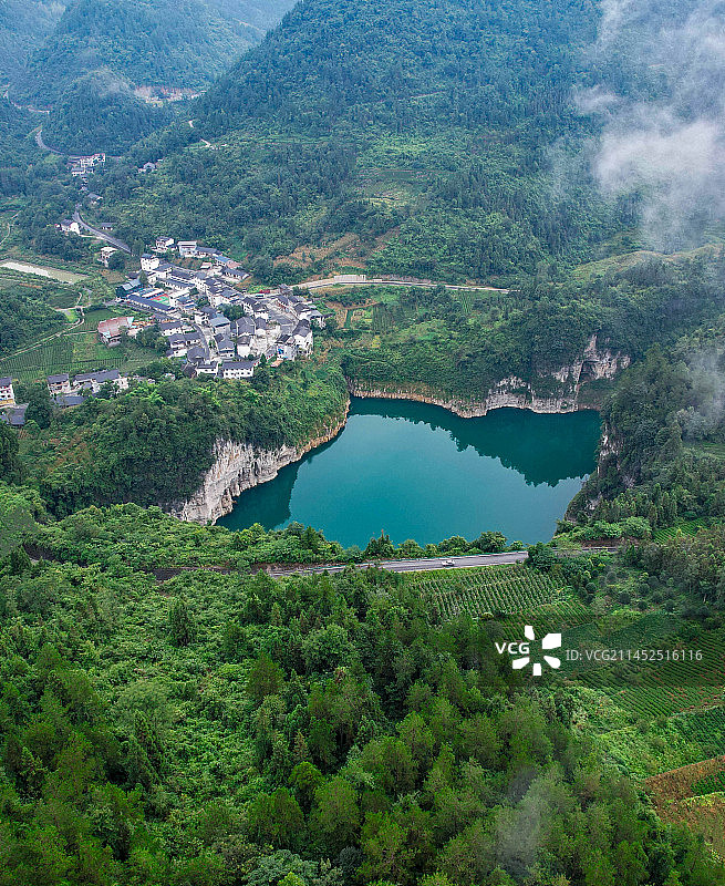 航拍湖北宣恩狮子关景区风光图片素材