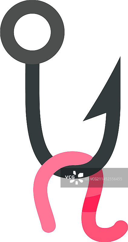 鱼钩上的钓鱼路亚图标图片素材