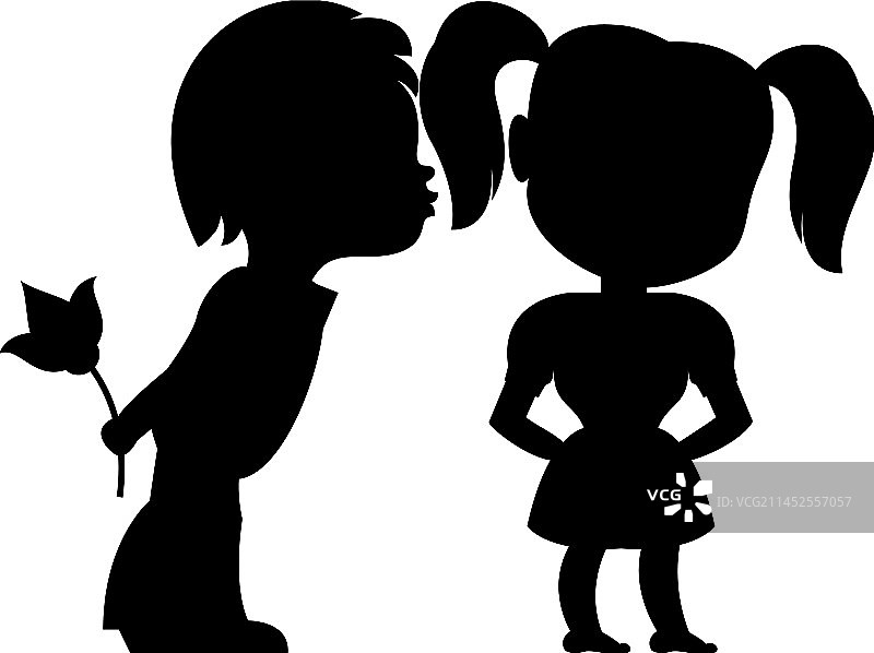 男孩亲吻女孩图标图片素材