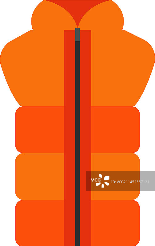 带拉链的橙色马甲图标图片素材