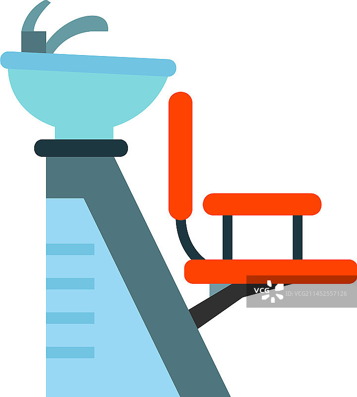 带盆洗头椅图标图片素材