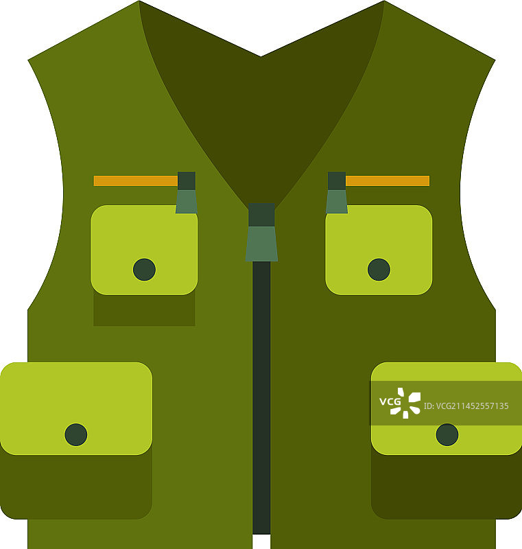 绿色狩猎背心图标图片素材