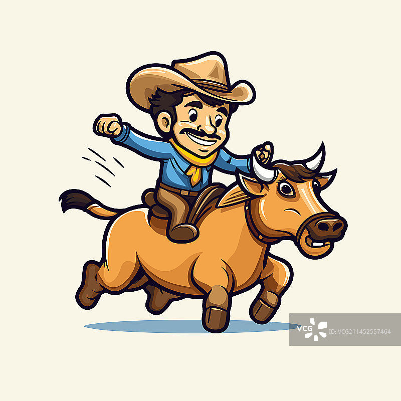 牛仔骑公牛竞技表演图片素材