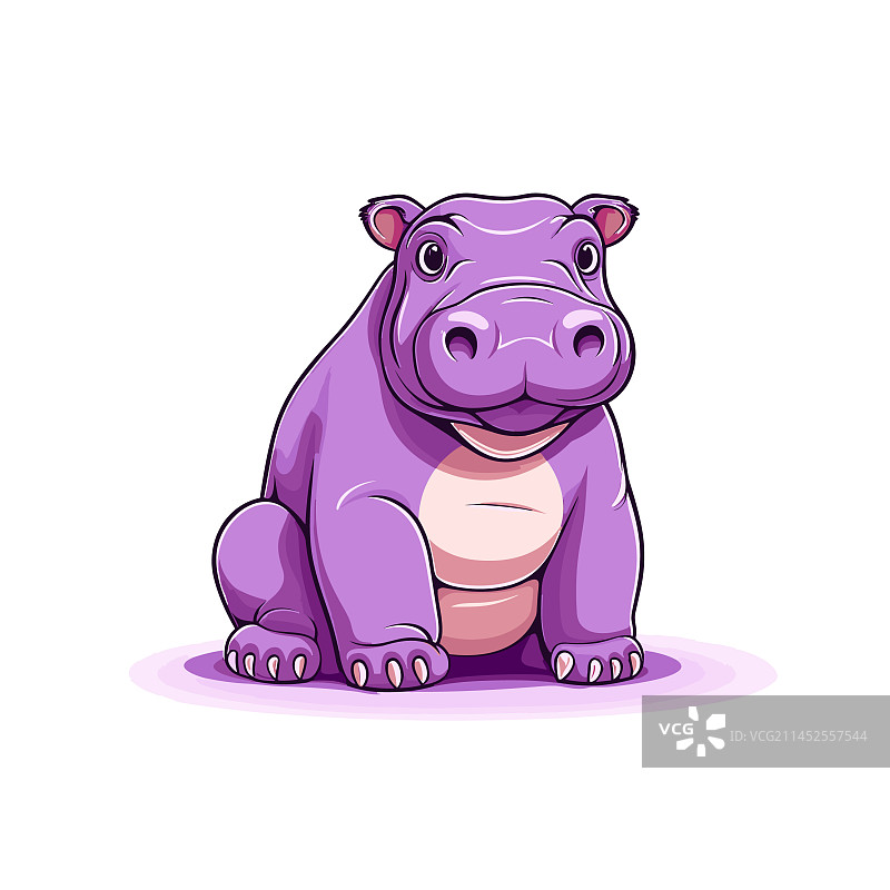 手绘河马可爱涂鸦图片素材