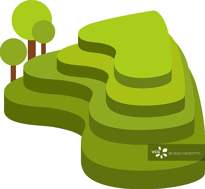 绿色梯田图标图片素材