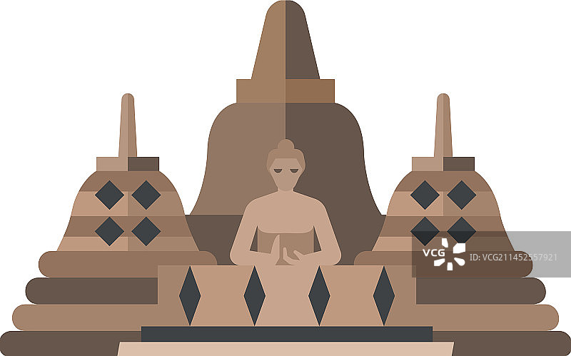 婆罗浮屠寺庙图标图片素材